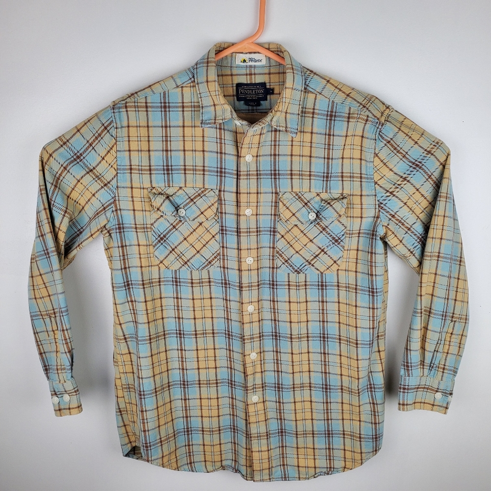 Surf Pendleton Mens Plaid Button Up Shirt Medium